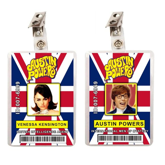 Austin Powers & Venessa Kensington Set of 2 ID Badges - Picture 1 of 1